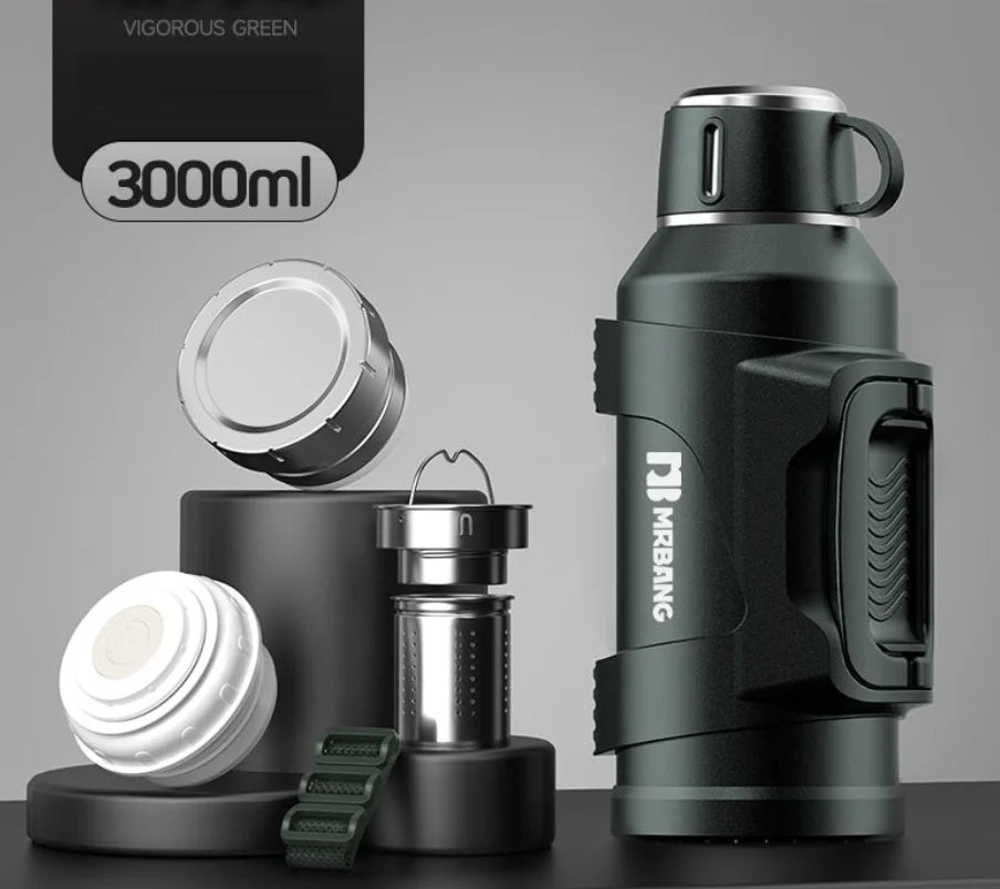 316 Stainless Steel Insulated Thermos Bottle, 1L, 2L, 3L, Outdoor Travel Coffee Mugs, Thermal Vacuum Water Bottle, Thermal Mug