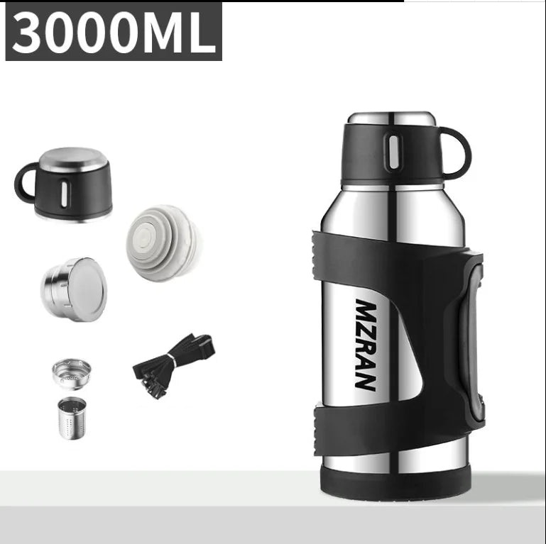 316 Stainless Steel Insulated Thermos Bottle, 1L, 3L, Outdoor Travel Coffee Mugs, Thermal Vacuum Water Bottle, Thermal Mug