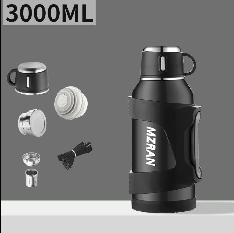 316 Stainless Steel Insulated Thermos Bottle, 1L, 3L, Outdoor Travel Coffee Mugs, Thermal Vacuum Water Bottle, Thermal Mug