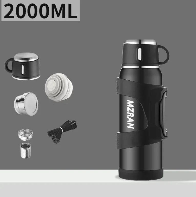 316 Stainless Steel Insulated Thermos Bottle, 1L, 3L, Outdoor Travel Coffee Mugs, Thermal Vacuum Water Bottle, Thermal Mug