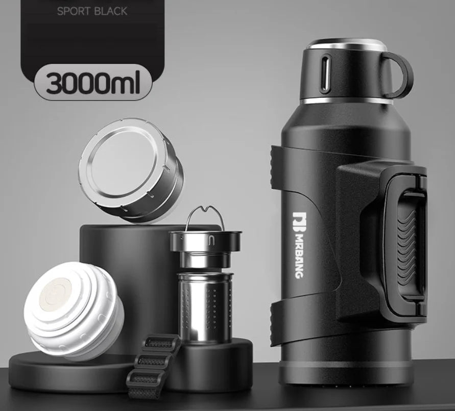 316 Stainless Steel Insulated Thermos Bottle, 1L, 2L, 3L, Outdoor Travel Coffee Mugs, Thermal Vacuum Water Bottle, Thermal Mug
