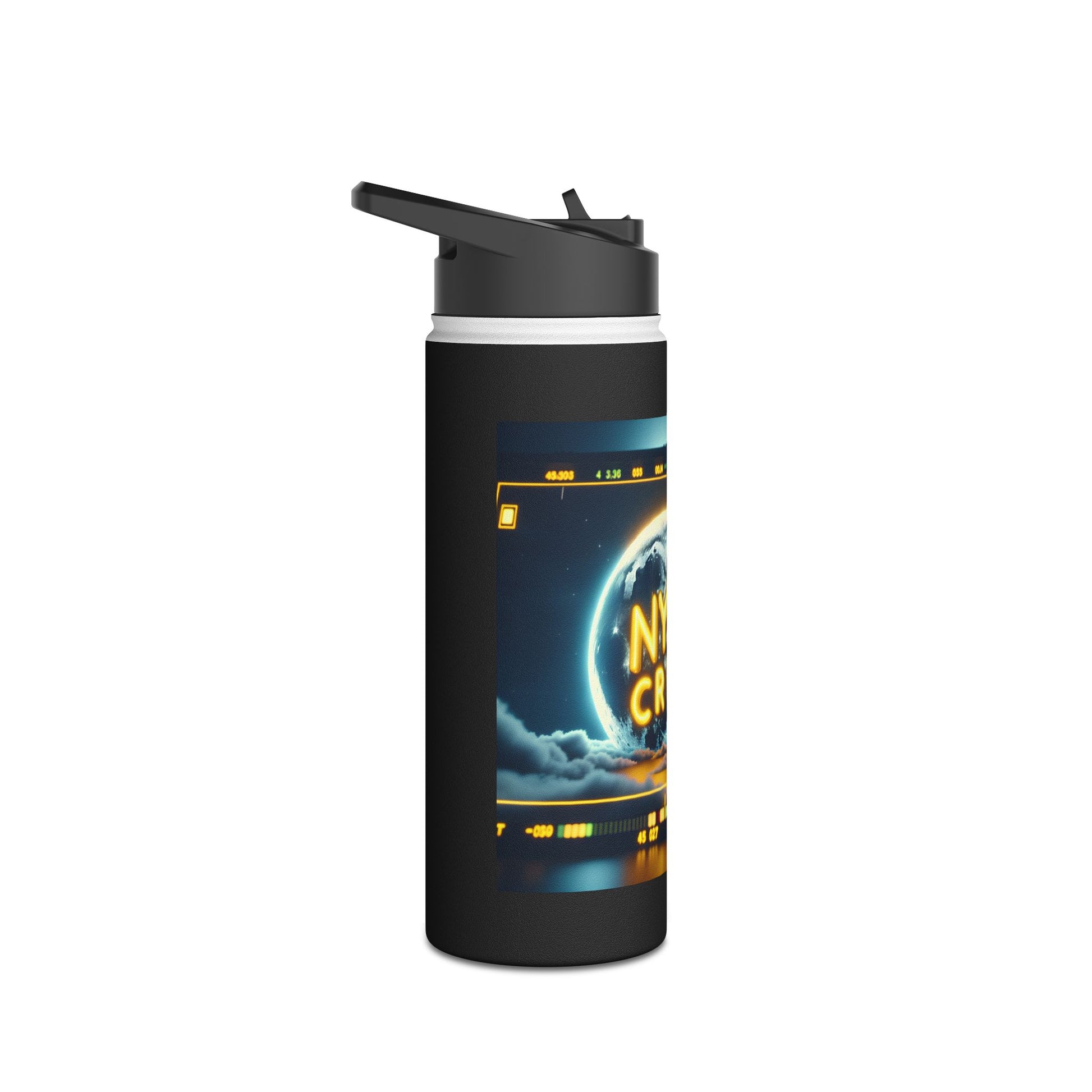 Nyte Crew Stainless Steel Water Bottle, Standard Lid