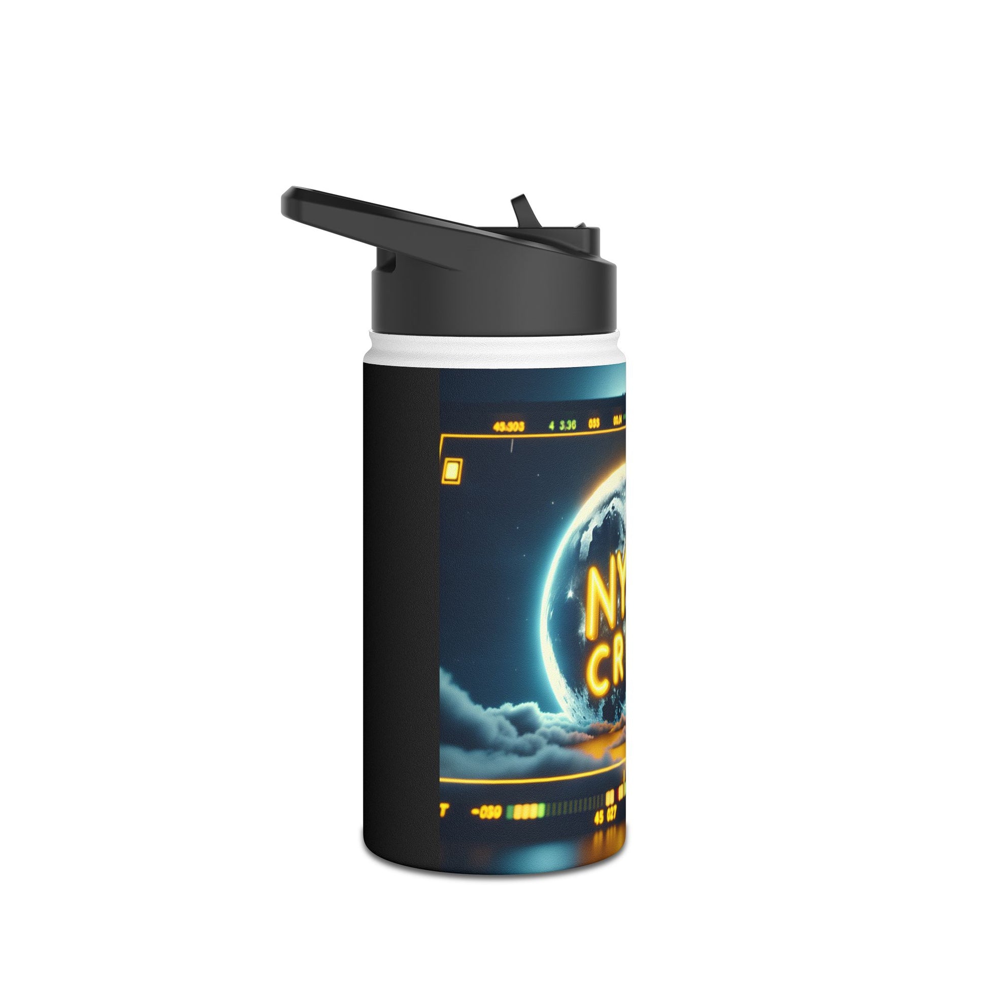 Nyte Crew Stainless Steel Water Bottle, Standard Lid