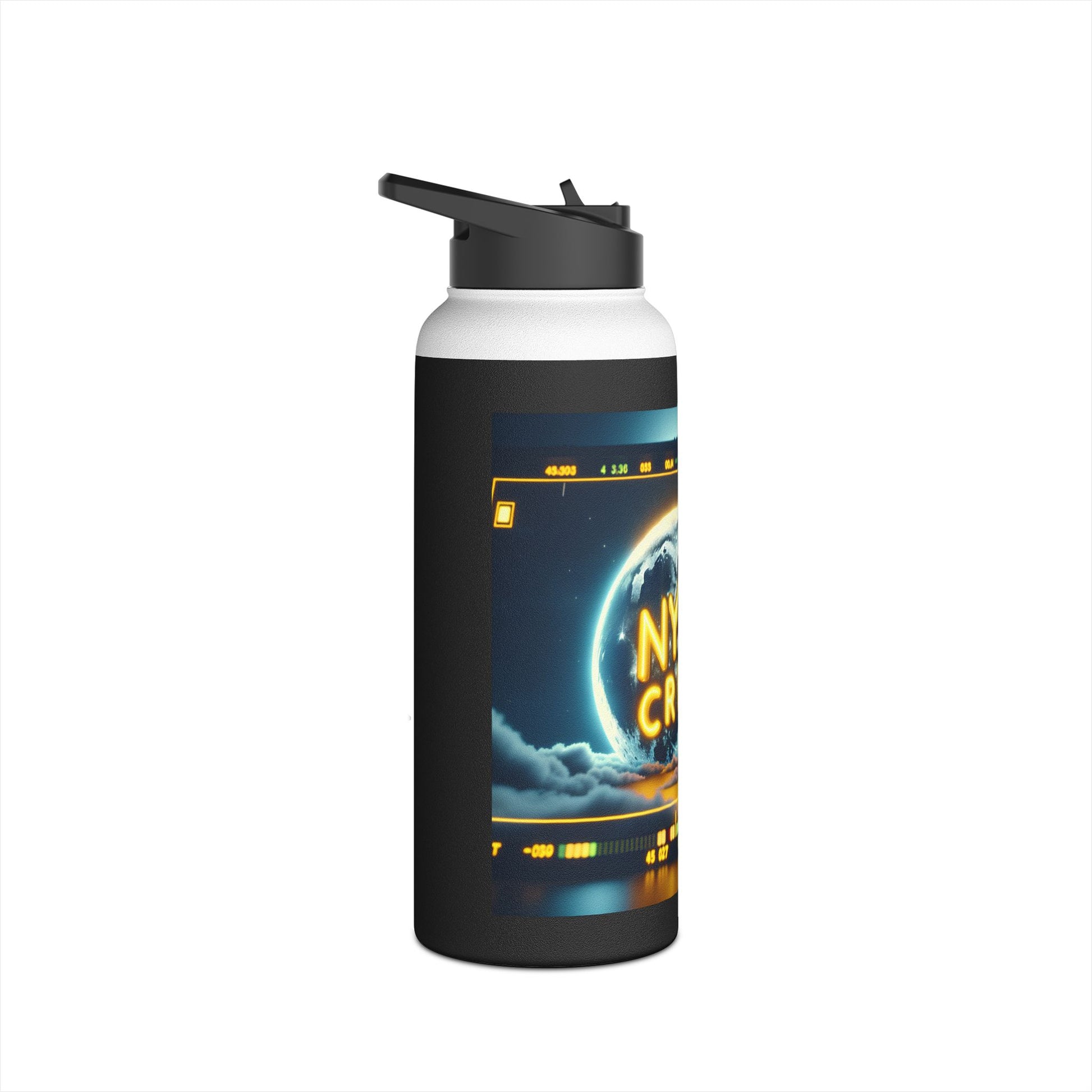 Nyte Crew Stainless Steel Water Bottle, Standard Lid