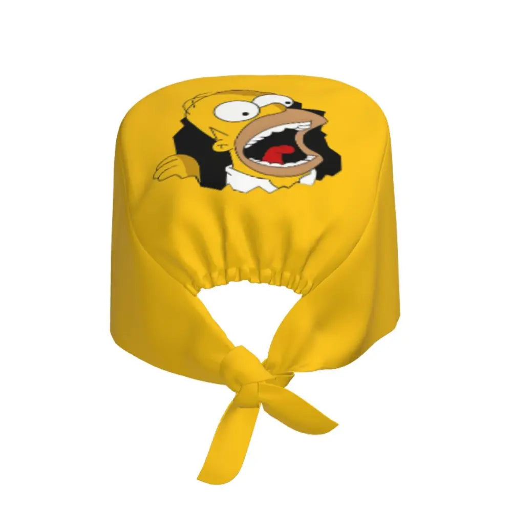 Custom The Simpsons Cartoon Medical Staff Scrubs Hat Men Women Doctor Nursing Surgical Cap Scrub Caps