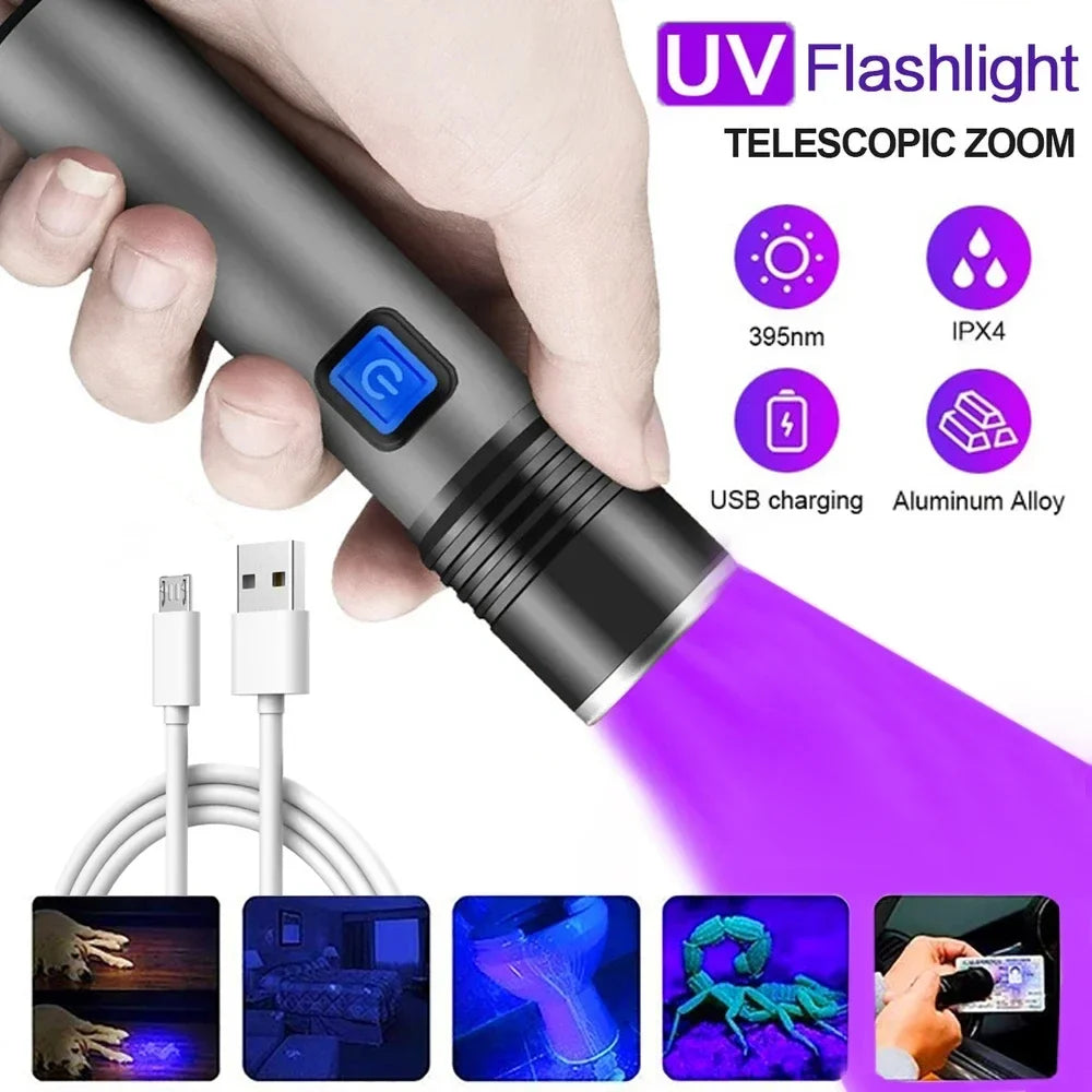 Mini  EDC Tactical Flashlight Charging Warning Flash Lights Emergency Power Bank for Working Running Camping Fishing Hiking