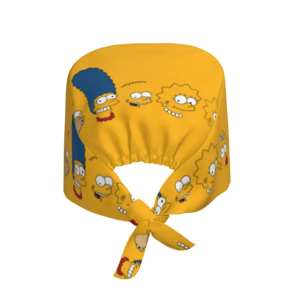 Custom The Simpsons Cartoon Medical Staff Scrubs Hat Men Women Doctor Nursing Surgical Cap Scrub Caps