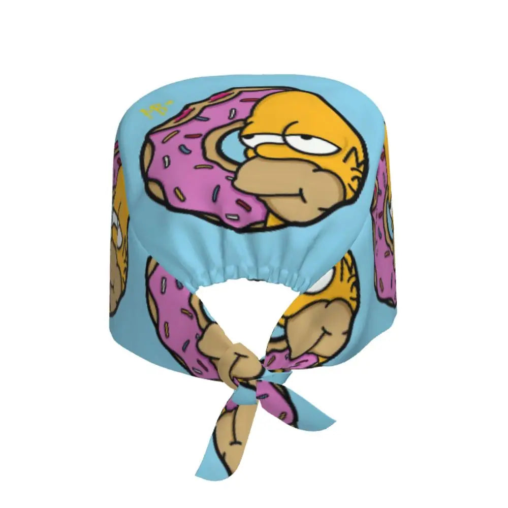Custom The Simpsons Cartoon Medical Staff Scrubs Hat Men Women Doctor Nursing Surgical Cap Scrub Caps
