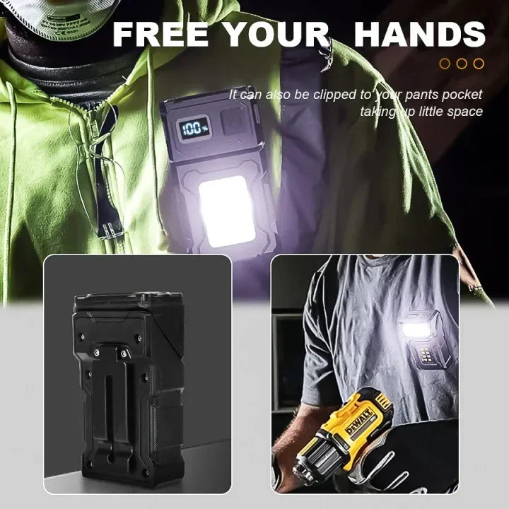 Mini  EDC Tactical Flashlight Charging Warning Flash Lights Emergency Power Bank for Working Running Camping Fishing Hiking