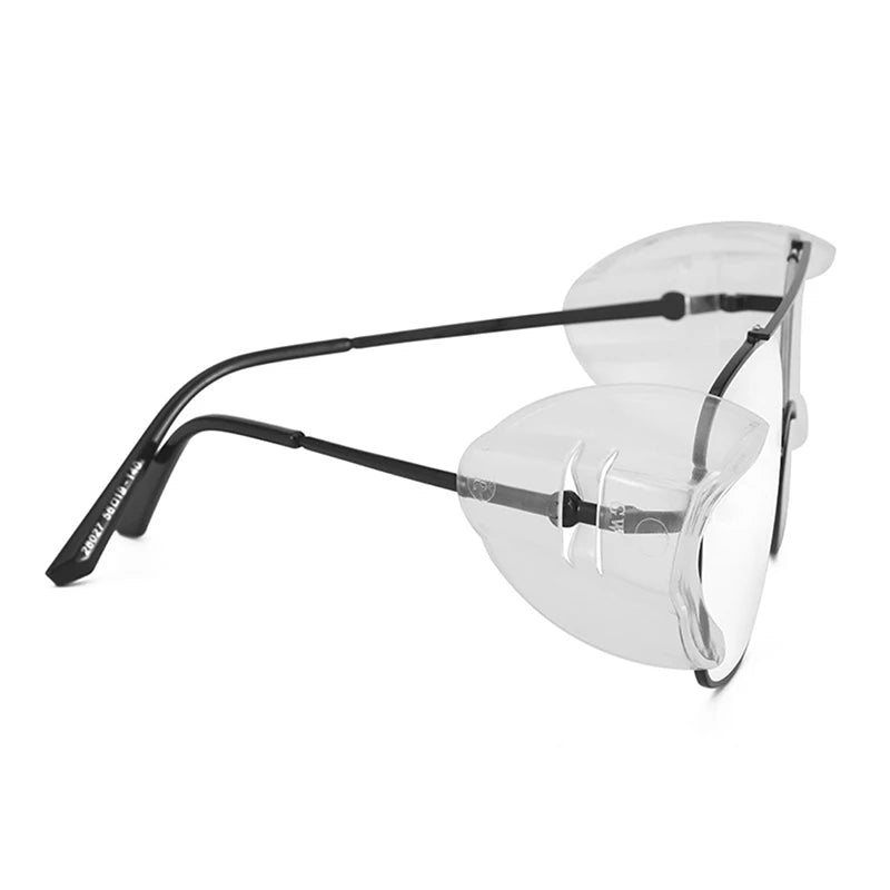 2Pcs Eye Flexible Clear Shields Side Safety Goggles Glasses Universal Anti Fog