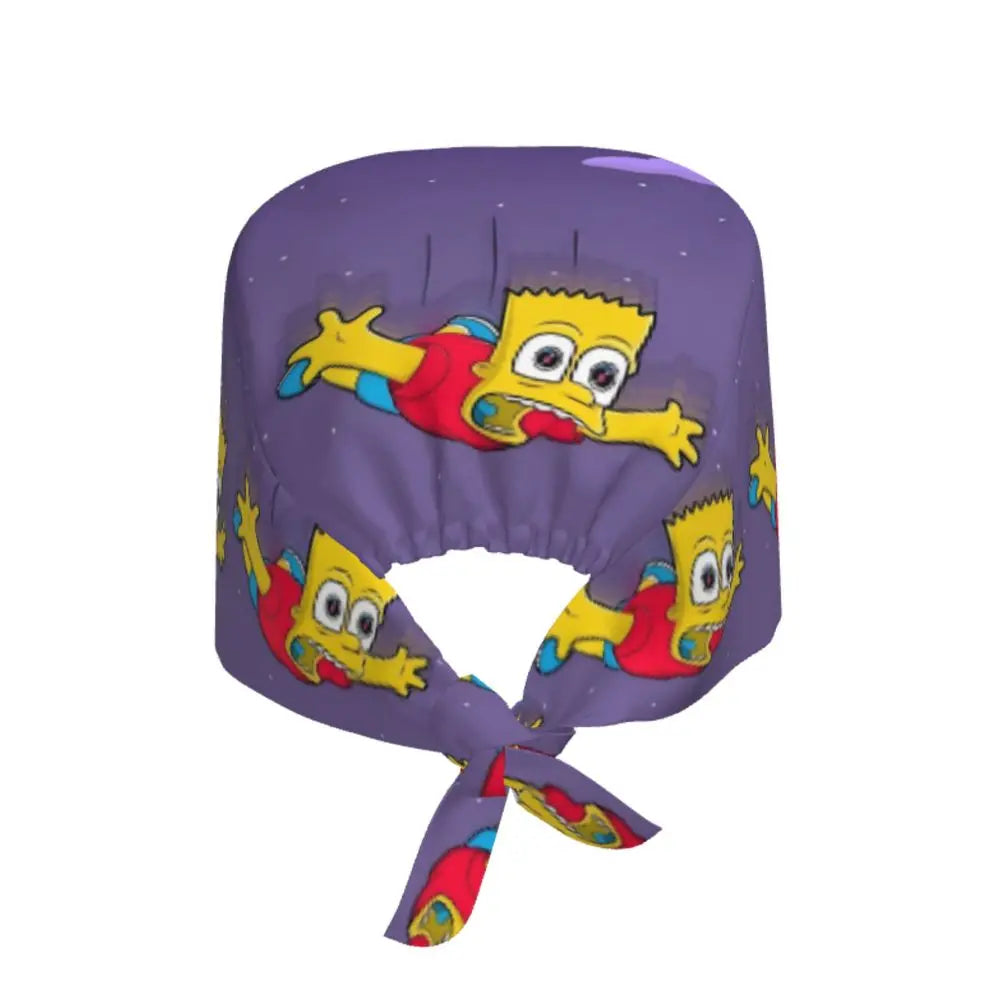 Custom The Simpsons Cartoon Medical Staff Scrubs Hat Men Women Doctor Nursing Surgical Cap Scrub Caps