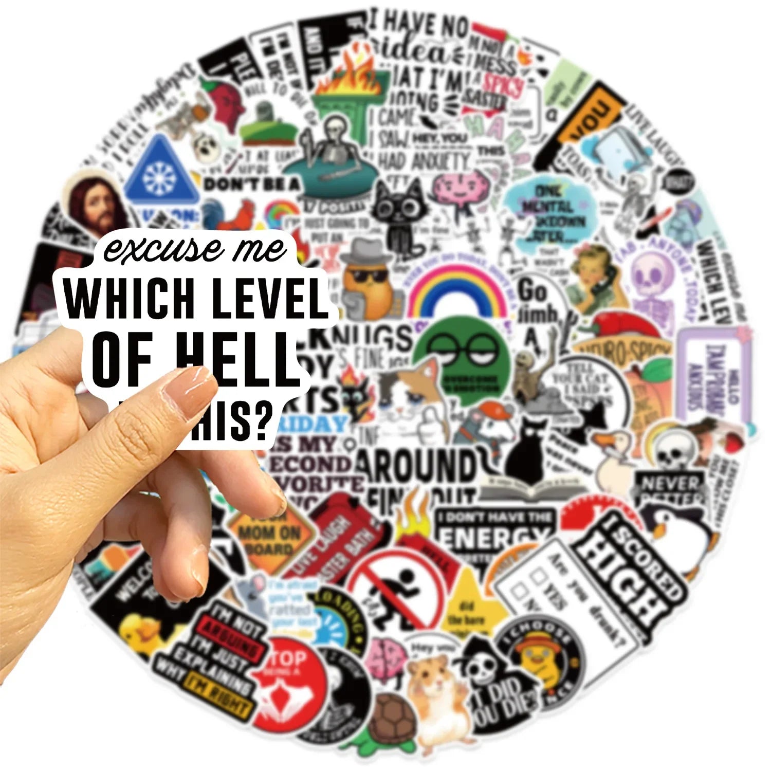50/100Pcs Funny Stickers for Adults  Meme Water Bottles Stickers Pack Waterproof  Stickers for Laptop Hard Hats Sarcastic Decals