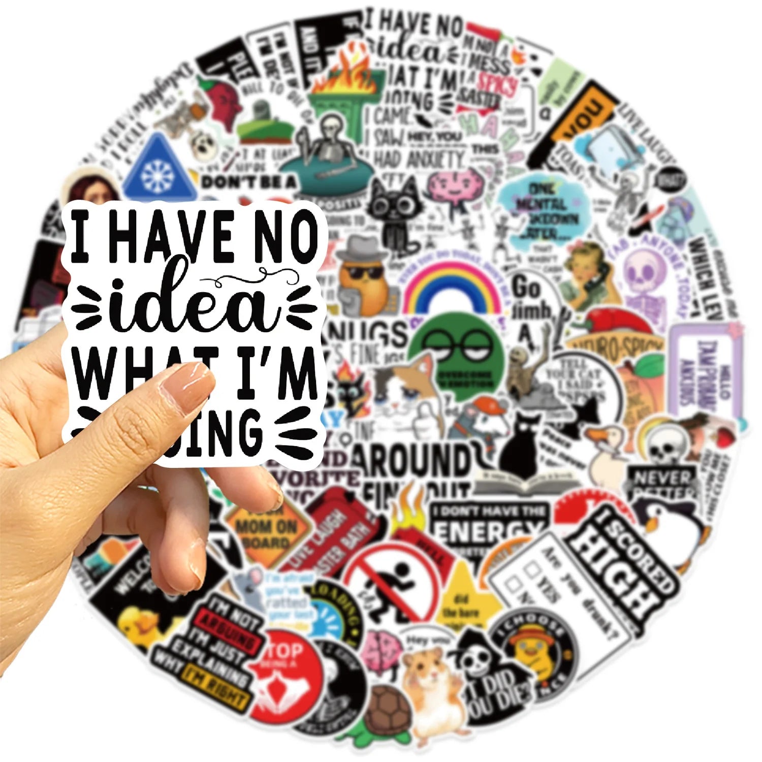 50/100Pcs Funny Stickers for Adults  Meme Water Bottles Stickers Pack Waterproof  Stickers for Laptop Hard Hats Sarcastic Decals