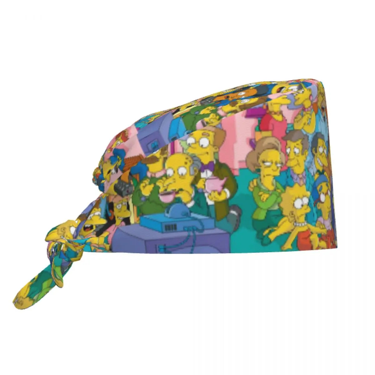 Custom The Simpsons Cartoon Medical Staff Scrubs Hat Men Women Doctor Nursing Surgical Cap Scrub Caps
