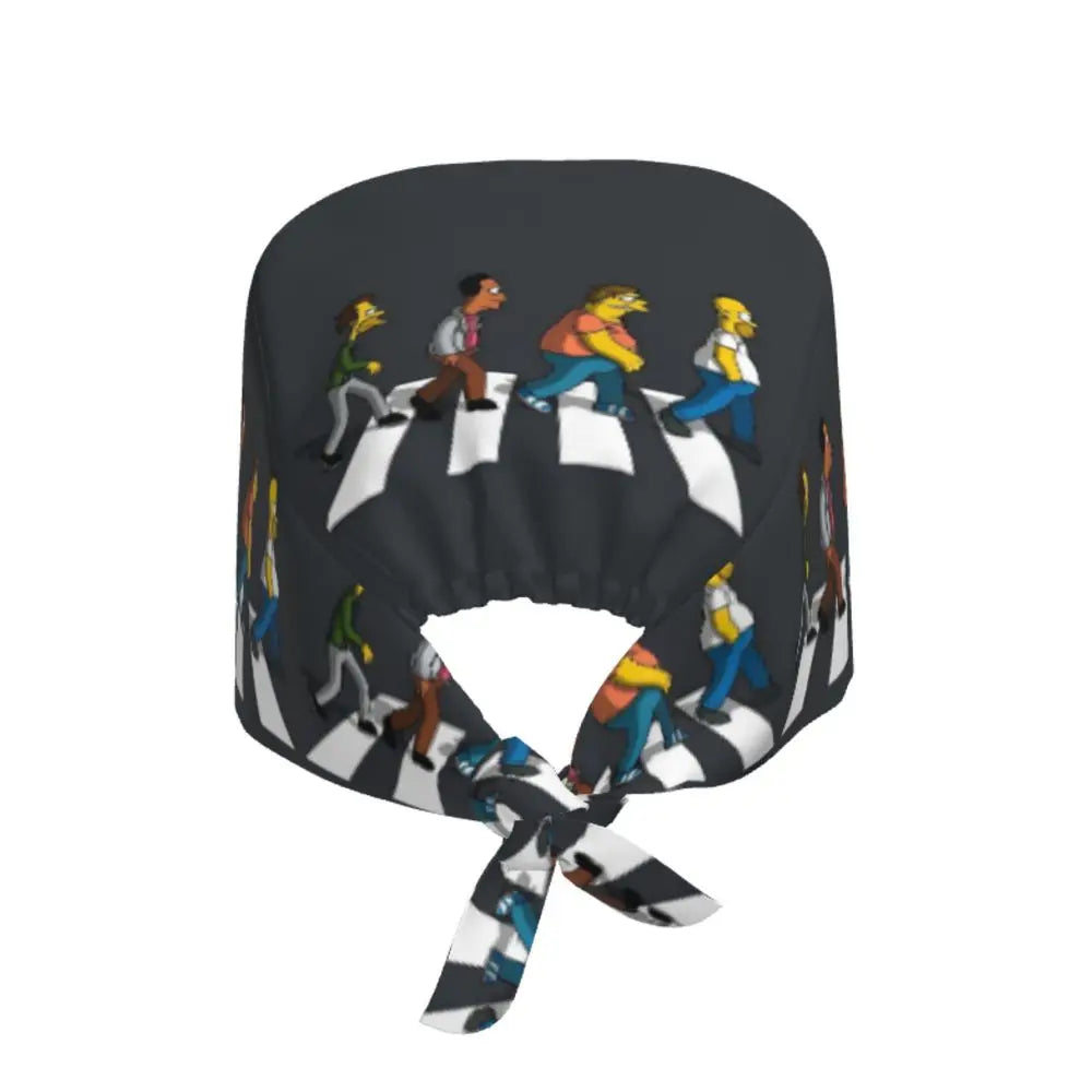Custom The Simpsons Cartoon Medical Staff Scrubs Hat Men Women Doctor Nursing Surgical Cap Scrub Caps