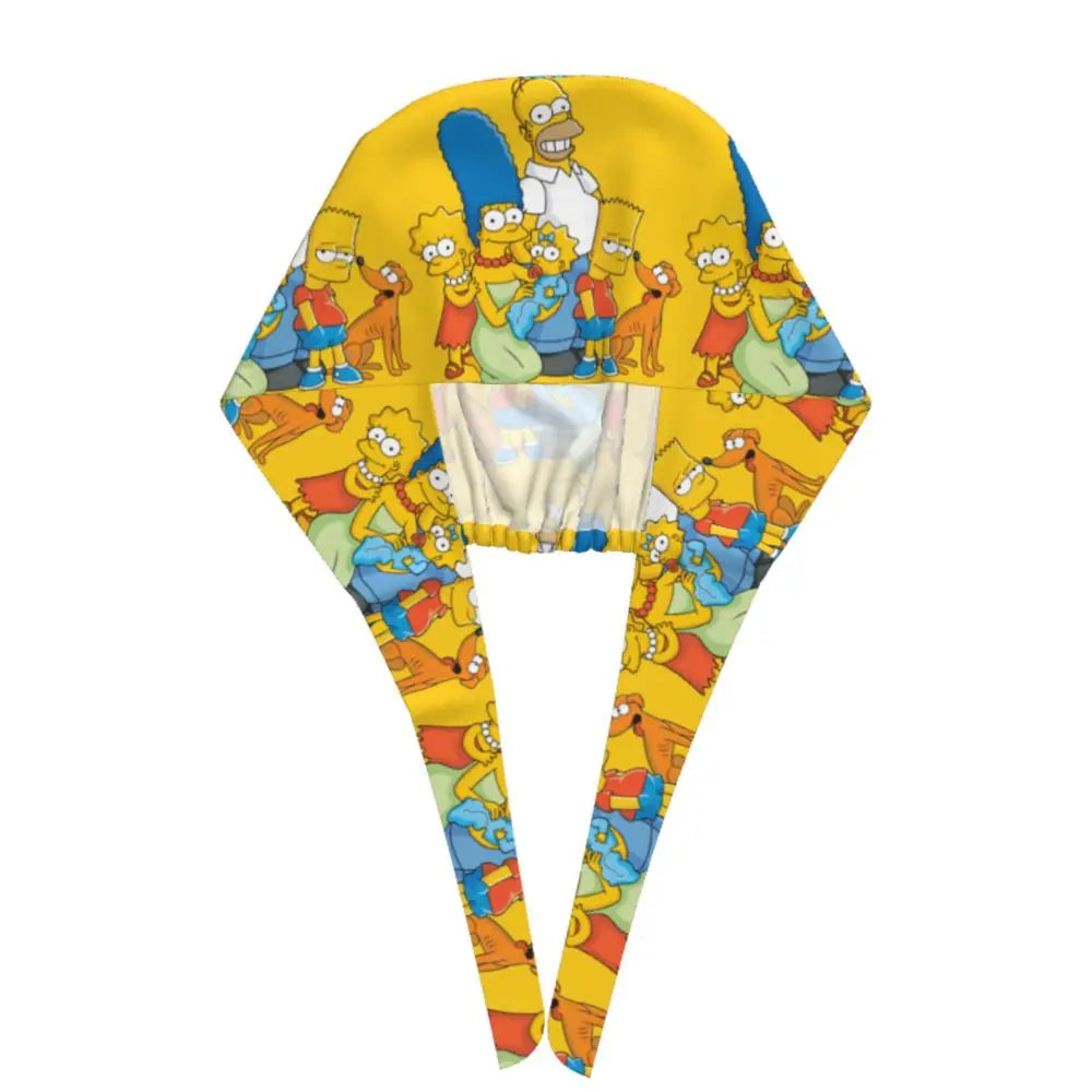 Custom The Simpsons Cartoon Medical Staff Scrubs Hat Men Women Doctor Nursing Surgical Cap Scrub Caps