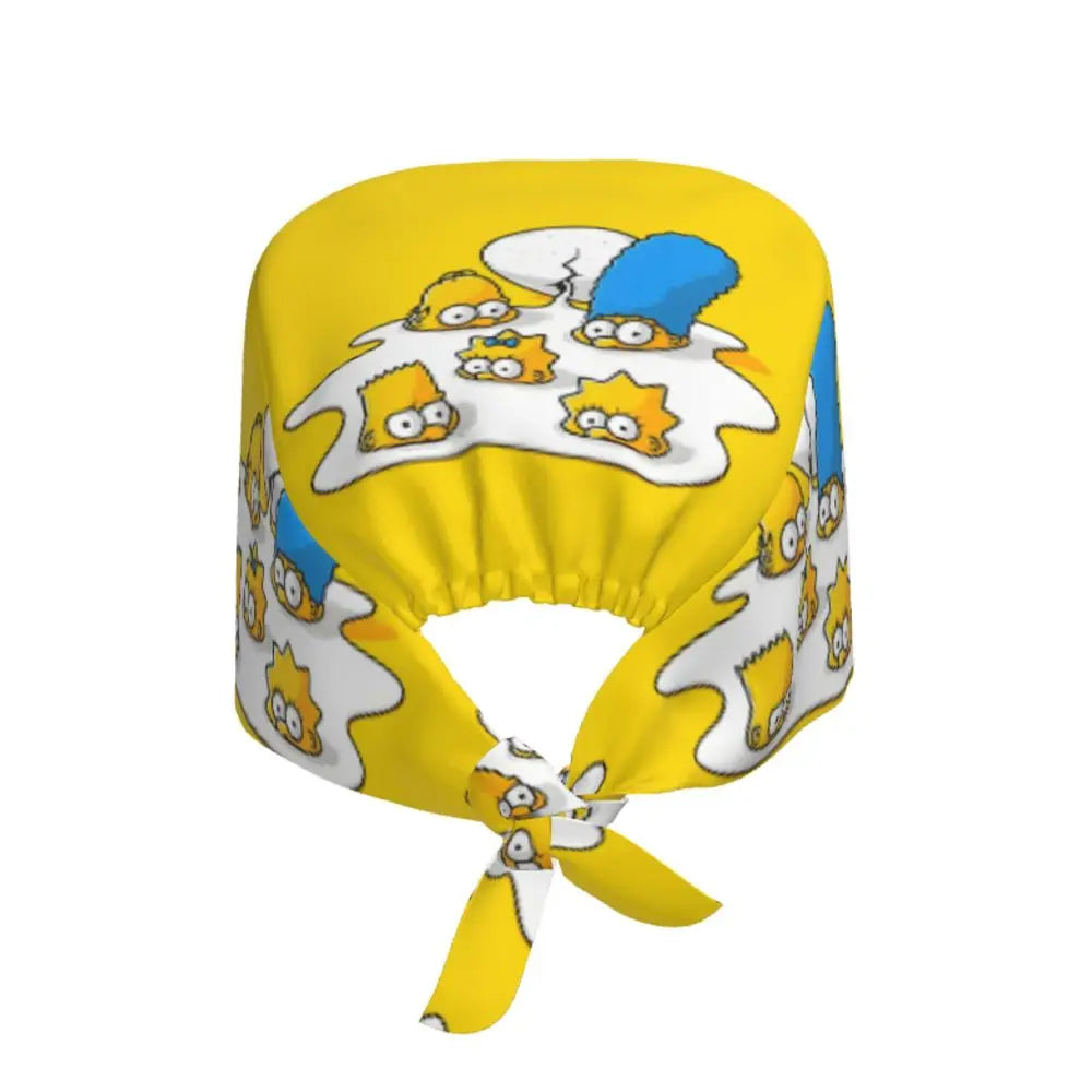Custom The Simpsons Cartoon Medical Staff Scrubs Hat Men Women Doctor Nursing Surgical Cap Scrub Caps