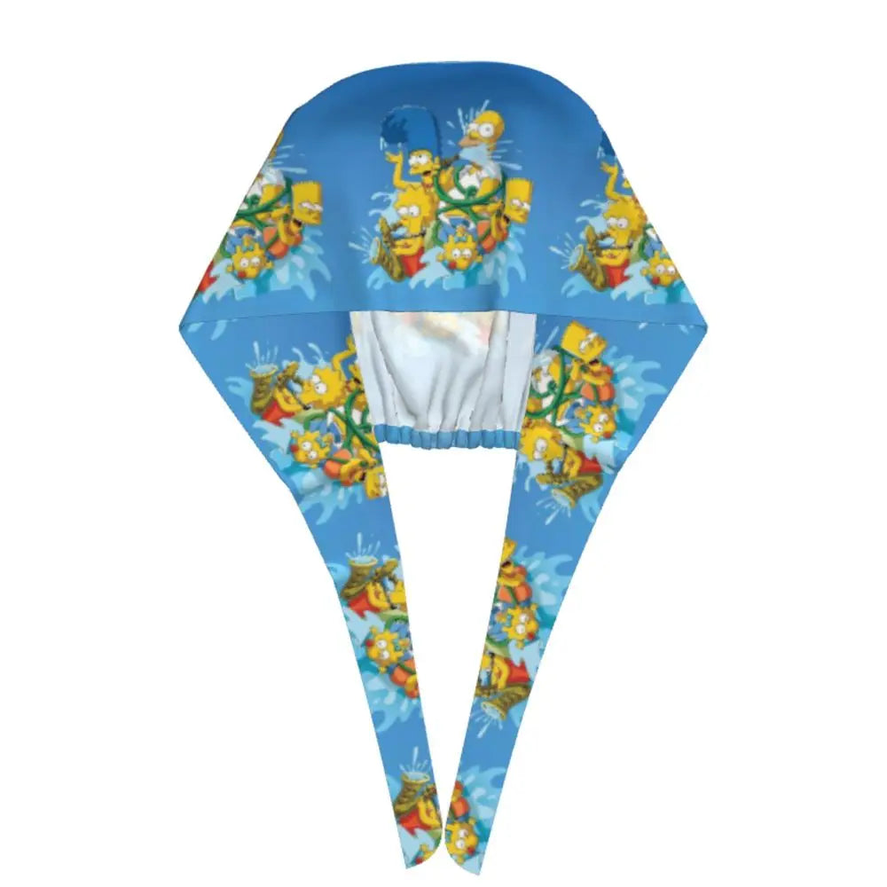 Custom The Simpsons Cartoon Medical Staff Scrubs Hat Men Women Doctor Nursing Surgical Cap Scrub Caps
