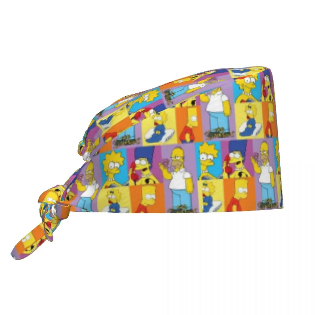 Custom The Simpsons Cartoon Medical Staff Scrubs Hat Men Women Doctor Nursing Surgical Cap Scrub Caps