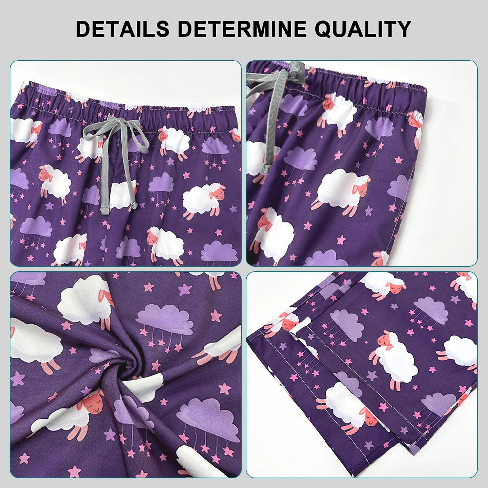 Printed Medical Clinic Printed Scrub Top Pants Medical Professional Universal Unisex Scrubs Sets Elastic Breathable Work Clothes