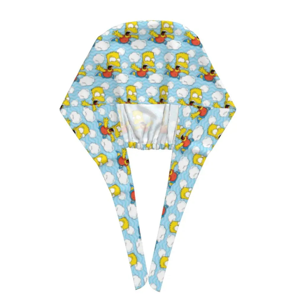 Custom The Simpsons Cartoon Medical Staff Scrubs Hat Men Women Doctor Nursing Surgical Cap Scrub Caps