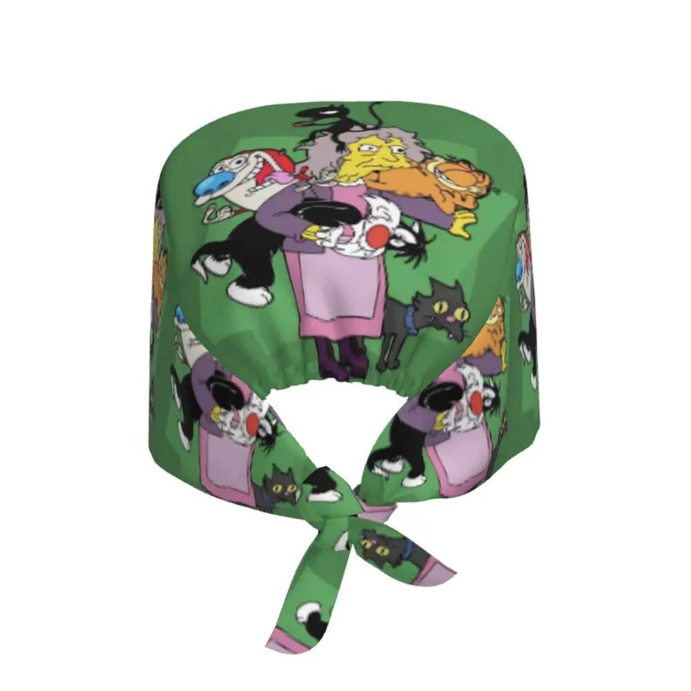 Custom The Simpsons Cartoon Medical Staff Scrubs Hat Men Women Doctor Nursing Surgical Cap Scrub Caps