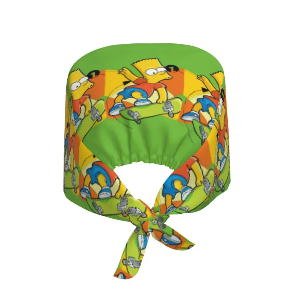 Custom The Simpsons Cartoon Medical Staff Scrubs Hat Men Women Doctor Nursing Surgical Cap Scrub Caps