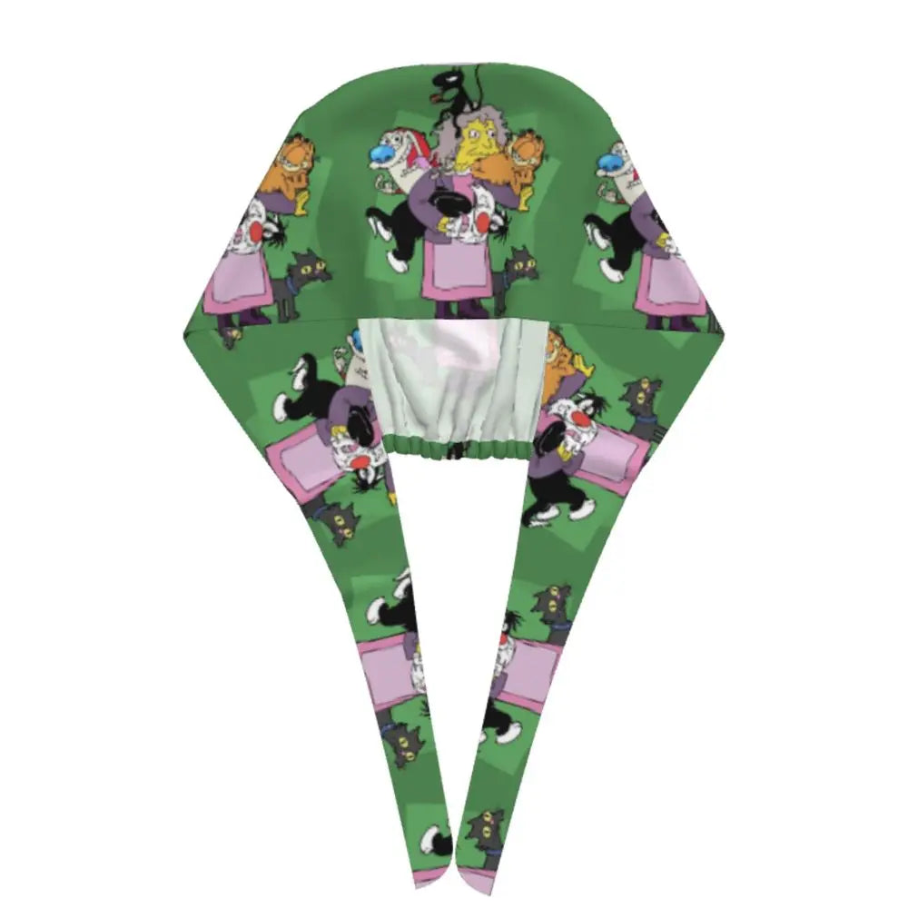 Custom The Simpsons Cartoon Medical Staff Scrubs Hat Men Women Doctor Nursing Surgical Cap Scrub Caps