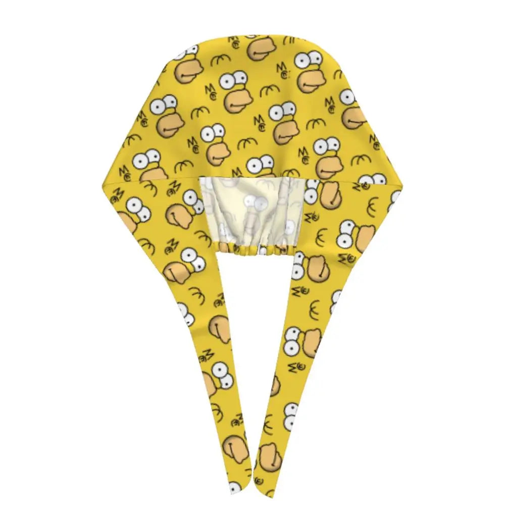 Custom The Simpsons Cartoon Medical Staff Scrubs Hat Men Women Doctor Nursing Surgical Cap Scrub Caps