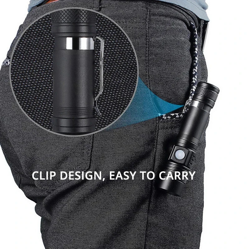 Powerful LED Flashlight Aluminum Alloy Portable Torch USB ReChargeable Outdoor Tactical Zoom Camping Waterproof Flash Light