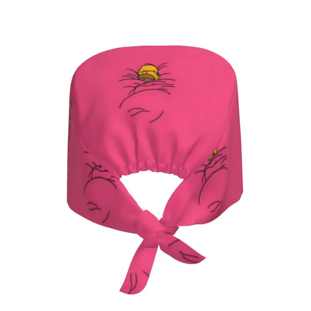 Custom The Simpsons Cartoon Medical Staff Scrubs Hat Men Women Doctor Nursing Surgical Cap Scrub Caps