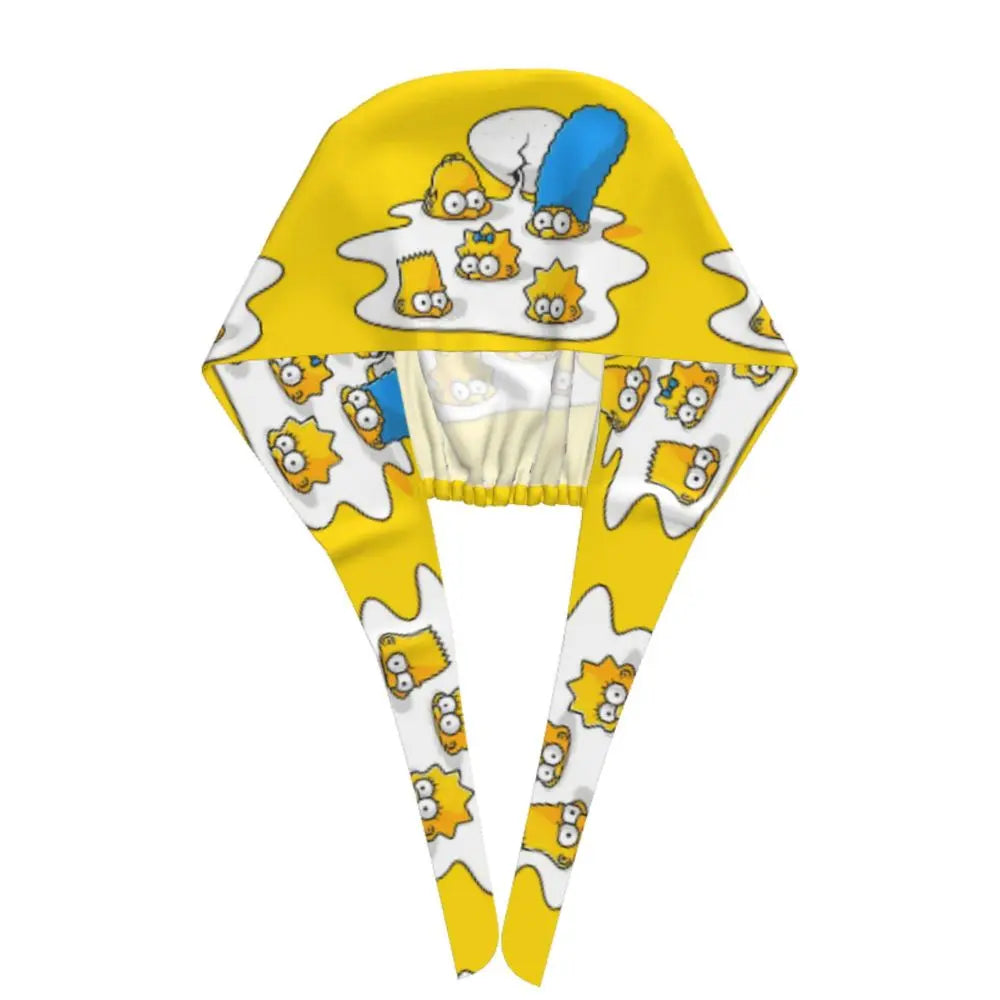 Custom The Simpsons Cartoon Medical Staff Scrubs Hat Men Women Doctor Nursing Surgical Cap Scrub Caps